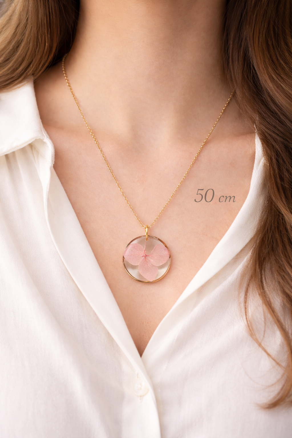 Pink Hydrangea Necklace