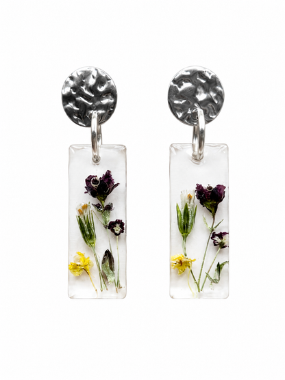 Bloemen Oorbellen met Echte Gedroogde Bloemen
